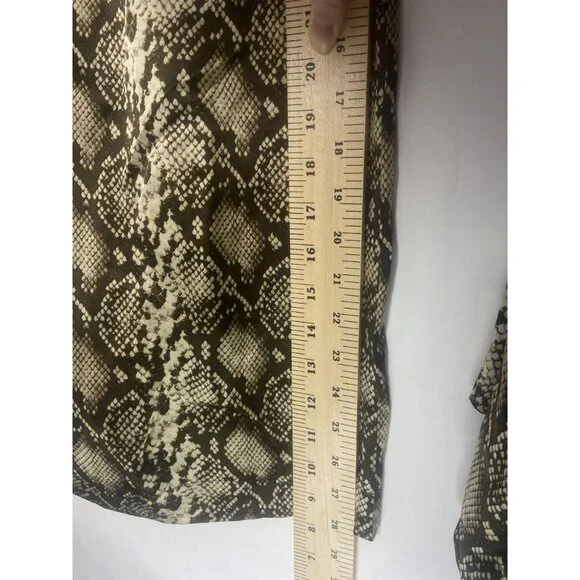 Nili Lotan Womens Snakeskin Print Wide-Leg Cropped Pants Size 4